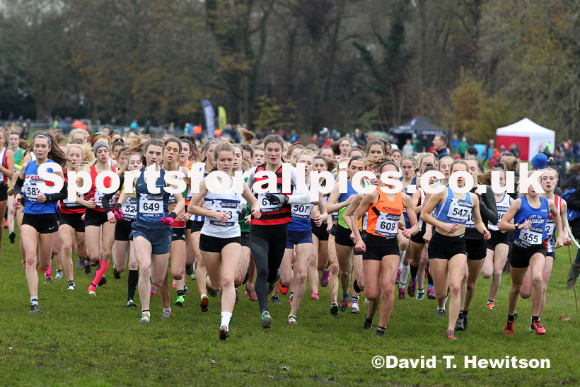 Womens under-17s and under-20s, 2019 European Cross Country Trials and British Cross Challenge, Sefton Park, Liverpool.  Photo: David T. Hewitson/Sports for All Pics